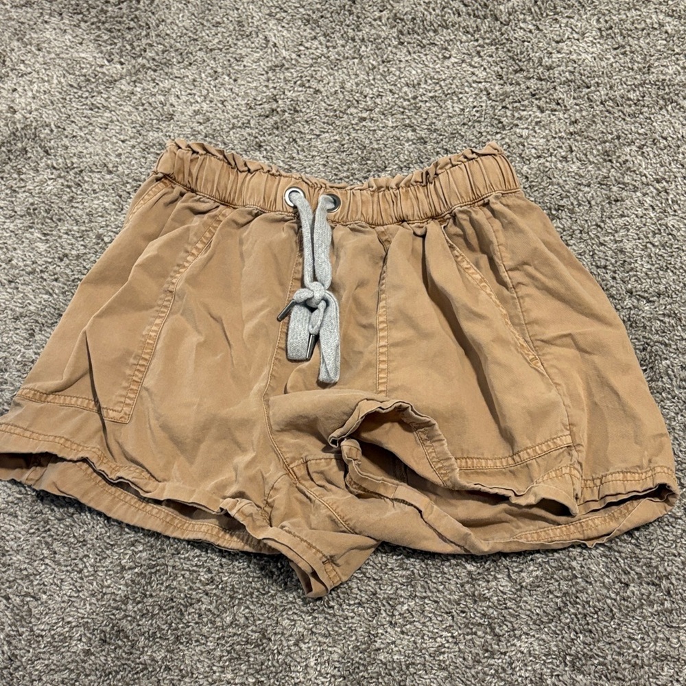 Aerie Tan Elastic Waist Shorts